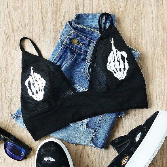skeleton hand bralette